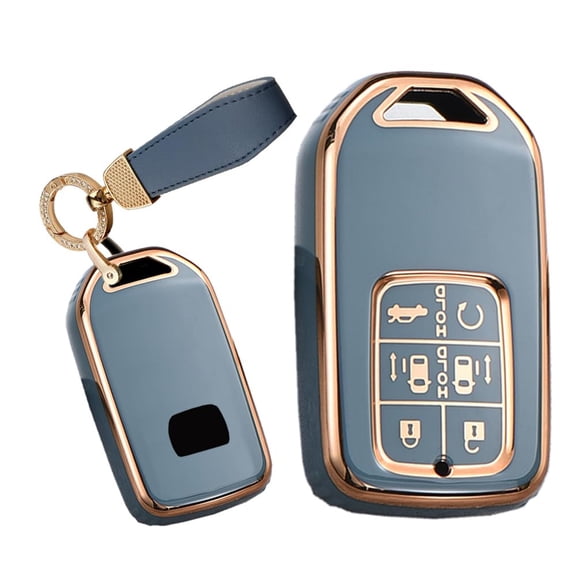 6 Button Key Fob Cover Protector Fit for Honda Odyssey Freed Elysion Soft TPU Keyless Full Protection Key Case Shell Holder with Keychain