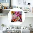 thumbnail image 5 of Fenyluxe Throw Pillow Cover Luxurious Peony Flower Pillow Case Square Cushion Cover for Sofa Couch Home Car Bedroom Living Room Decorative 2pcs Red Pink White, 5 of 7