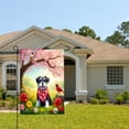 thumbnail image 2 of Amhnf Spring Dog Garden Flag With Cherry Blossoms And Birds For Home Outdoor Garden Yard Decor 12x18 inch, 2 of 5