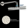 thumbnail image 4 of Boyel Living 10 inch Round Rain Shower Faucet Wall Mount Shower 3 Function Handheld Shower Head Combo Set,Brushed Nickel, 4 of 10