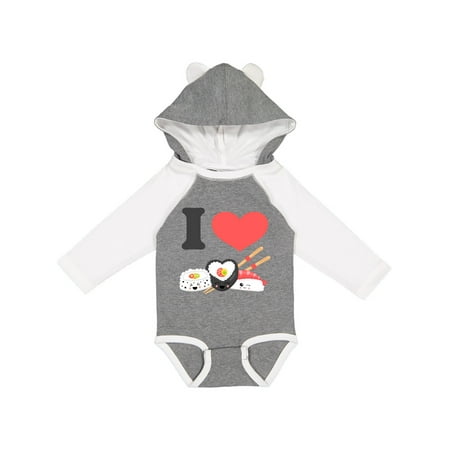 

Inktastic Kawaii I Love Sushi II Gift Baby Boy or Baby Girl Long Sleeve Bodysuit