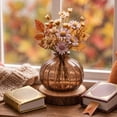 thumbnail image 6 of Racsoh Brown Glass Pumpkin Vase, Transparent Hydroponic Flower Vessel, Thanksgiving Table Centerpiece, for Dried Fresh Flowers Home Decor (Brown), 6 of 6