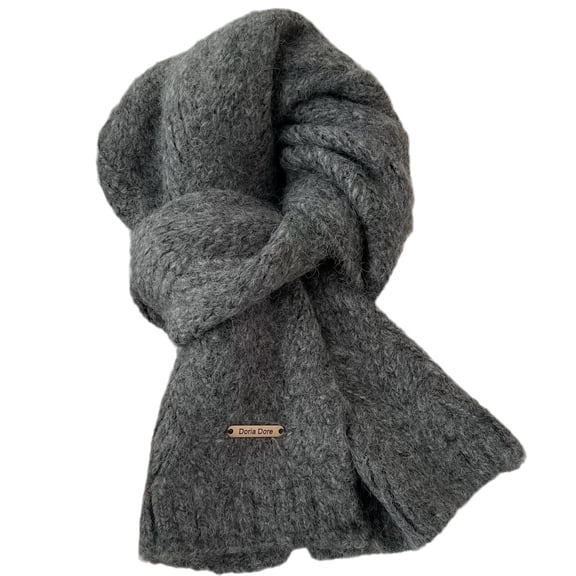 Nochalofo Scarf for Women Casual Fashion Wool Scarf Warm Mix High End Knitwear Dark Grayone Size