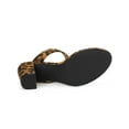thumbnail image 5 of BLISSFUL STEP Women's Dual Clear Strap Block Heels Mules Slides Sandals Leopard 6, 5 of 6
