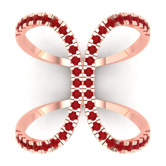 0.5 ctw Statement Anniversary Ring for Women | Round Cut Simulated Ruby | Hyperallergenic Solid 14K Rose Gold