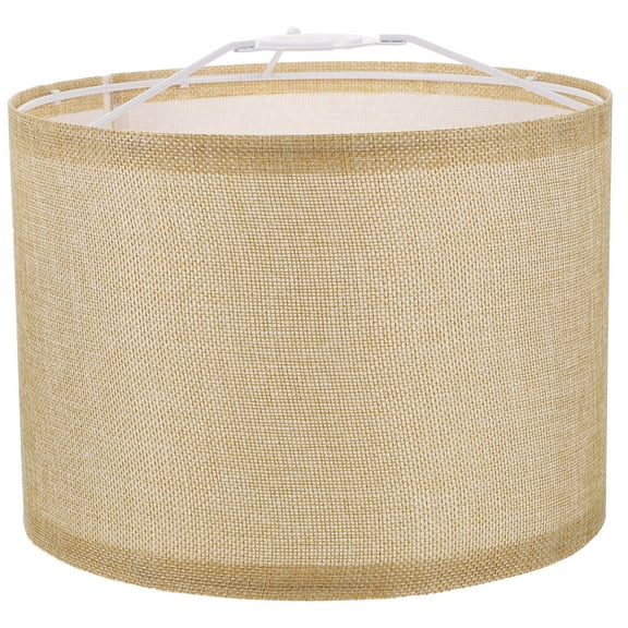 UPOUART Khaki Linen Drum Lampshade with Metal Frame for Table Lamps and Wall Sconces, and Stylish Lighting Accessory