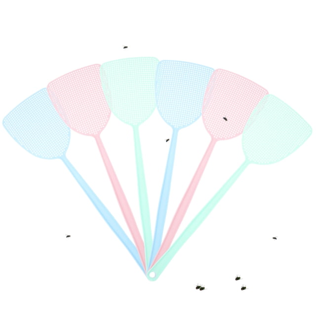 6Pcs Fly Swatter, Plastic Fly Swat Insect Mosquito Wasp Control De Plagas Con Mango Portátil Largo, 3 Colores Muyoka Hogar