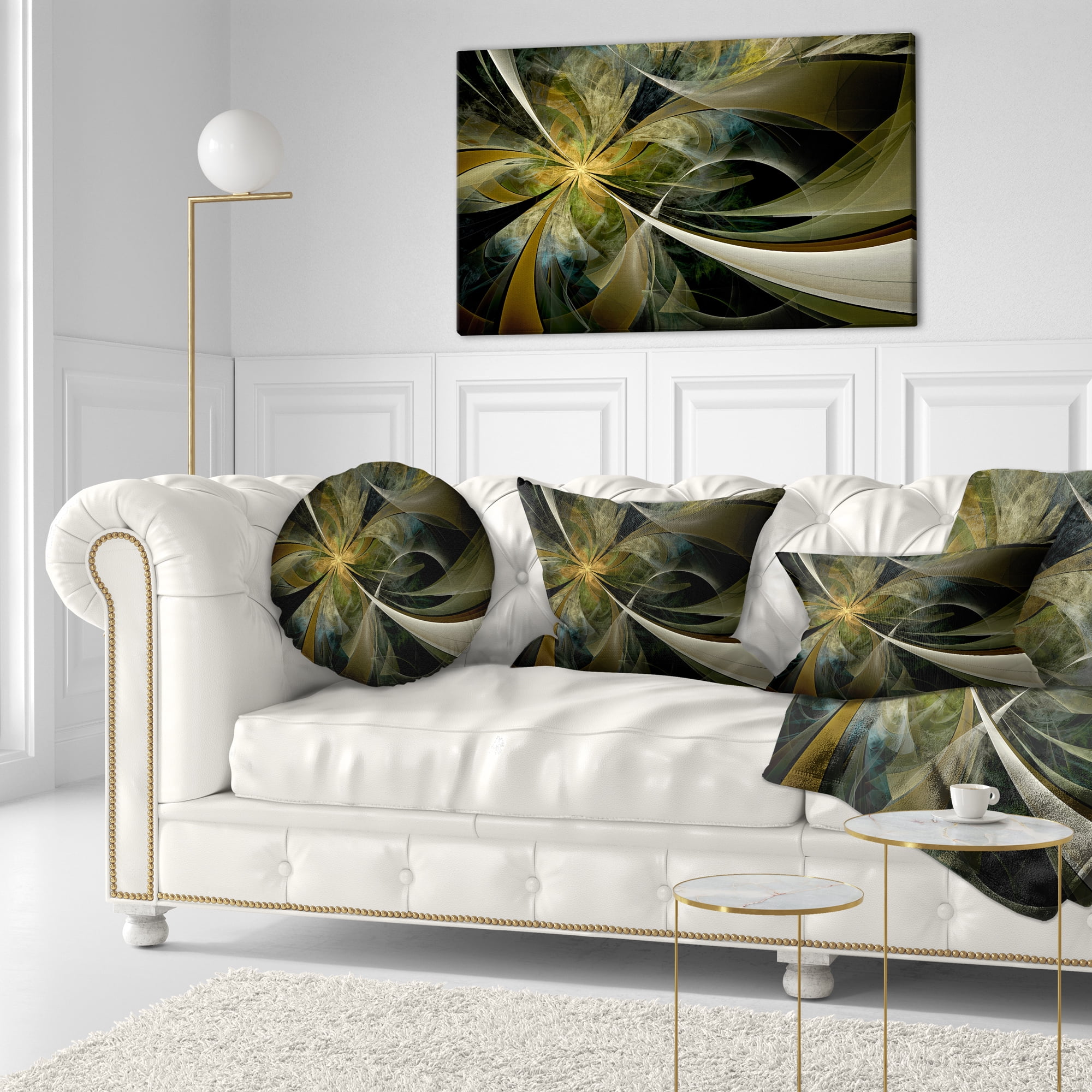 Designart 12" x 20" Black Polyester Throw Pillow