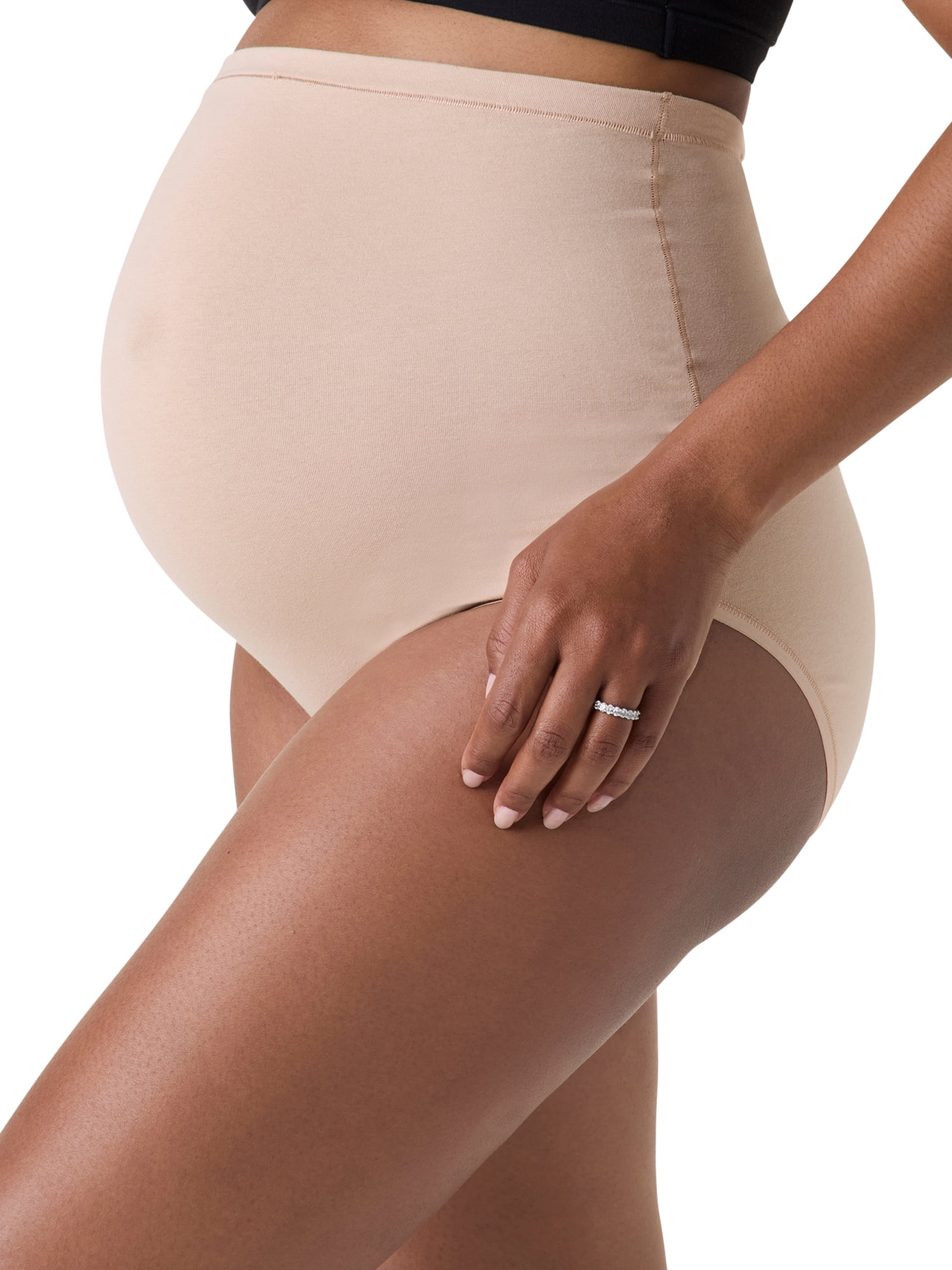 Ingrid & Isabel For Every Belly Women's Maternity Cotton Jersey High Waisted Brief Panties, 3-Pack, Sizes XS-4XL