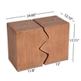 thumbnail image 2 of MGO Side Table, Set of 2 Rectangular Outdoor Side Tables, Decorative Garden Stools for Indoor Outdoor, Accent Table,Patio Side Table,Nesting End Table,Faux Wood Natural Color, 2 of 12