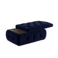thumbnail image 4 of HomeRoots 490723 17 x 25 x 36.4 in. Navy Blue Velvet Tufted Storage Ottoman, 4 of 7