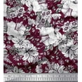 thumbnail image 1 of Soimoi Velvet Fabric Leaves & Flower Floral Decor Fabric Printed Yard 58 Inch Wide, 1 of 3