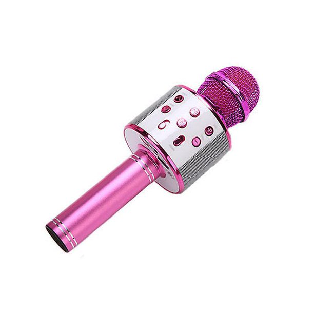 Micrófono para cantar, micrófono inalámbrico de karaoke Bluetooth para adultos, máquina de karaoke portátil, juguetes para niñas, niños, adolescentes y niños pequeños, (rosa roja)