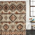 thumbnail image 2 of Brown Southwestern Bathroom Shower Curtains with 12 Hooks Waterproof Shower Curtain for Stalls and Bathtubs Ethnic Tribal Art Geometric Abstract Decorative Bathroom Privacy Curtain 36x78 Inches, 2 of 9