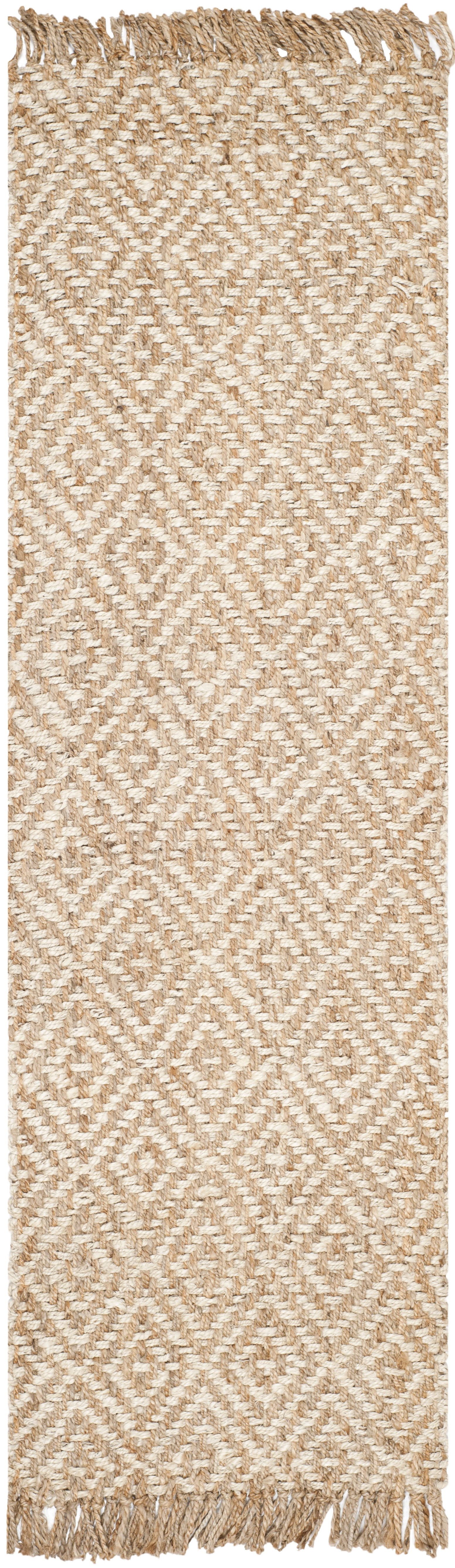 SAFAVIEH Natural Fiber Roland Braided Jute Runner Rug, Natural/Ivory, 2'6" x 6'