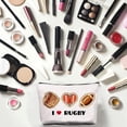 thumbnail image 6 of I Love Rugby Makeup Bags for DIY Women Travel Cosmetic Bag Zipper Pouch Tool Multi Purpose Case Toiletry Packing Purse Storage Bag Organizer for DIY Sport Fans Players Friends Gifts 10x7Inch, 6 of 9