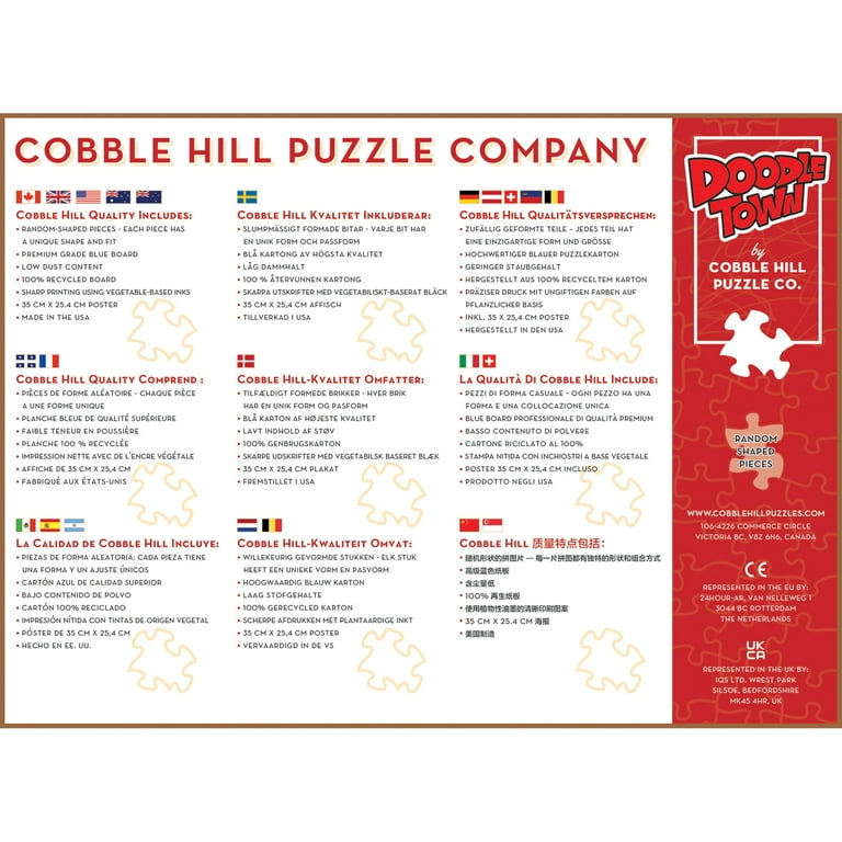Cobble Hill DoodleTown: Par for the Course - 1000 Piece Puzzle - Reference  Poster Included, High Quality Jigsaw 