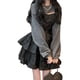 thumbnail image 2 of Vestido de mujer con volantes, estilo negro, con lazo, transpirable, elegante, elegante, vestido de verano para mujer con funda para fiestas, citas, vestido con blusa S (88 a 110 lb), 2 of 8