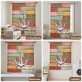 thumbnail image 5 of Nautical Anchor Semi Sheer Curtains Drapes for Living Room,Bedroom,French Doors Window 84 Inches Long,Country Vintage Colorful Wooden Plank Rod Pocket Chiffon Curtain Drapery Voile Draperies Panel, 5 of 8