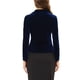 thumbnail image 3 of Blazer de terciopelo de manga larga con solapa de pico para mujer Inspire Chic 3XL azul oscuro, 3 of 6