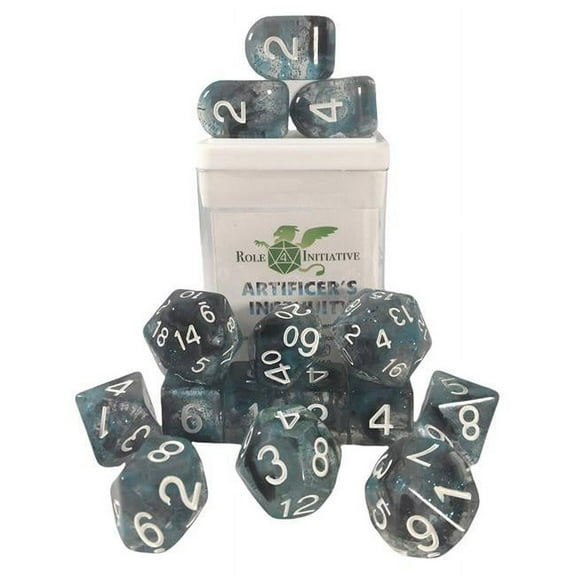 Role 4 Initiative R4I50541-FC Diffusion Dice, Artificers Ingenuity & White - Set of 15