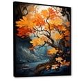 thumbnail image 2 of Designart "Neon Glow Maple I" Tree Maple Floater Framed Wall Art Living Room, 2 of 5