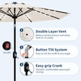 thumbnail image 4 of Patio Umbrella with Solar Lights, Outdoor Table Umbrella with 8 Durable Ribs, Tilt & Crank Mechanism, Waterproof & UV Protection for Garden, Backyard, Poolside (Beige, 10 FT), 4 of 7