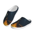 thumbnail image 2 of Daiia Moonlit Skeleton Campfire Print Women’s Fuzzy Slippers Memory Foam Lightweight House Shoes Cozy Loafer Flannel House Shoes-40/41, 2 of 7