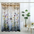 thumbnail image 2 of Spring Country Barn Door Shower Curtain Set, Farmhouse Style Wooden Flower Shower Curtain Rustic Floral Bathroom Decor Polyester Fabric-62" x 72", 2 of 13