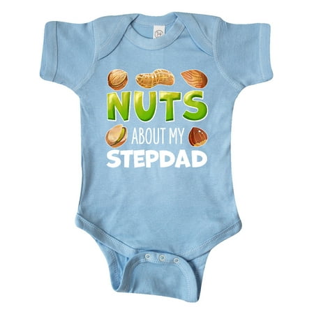 

Inktastic Nuts About My Stepdad Peanut Almond Pistachio Gift Baby Boy or Baby Girl Bodysuit