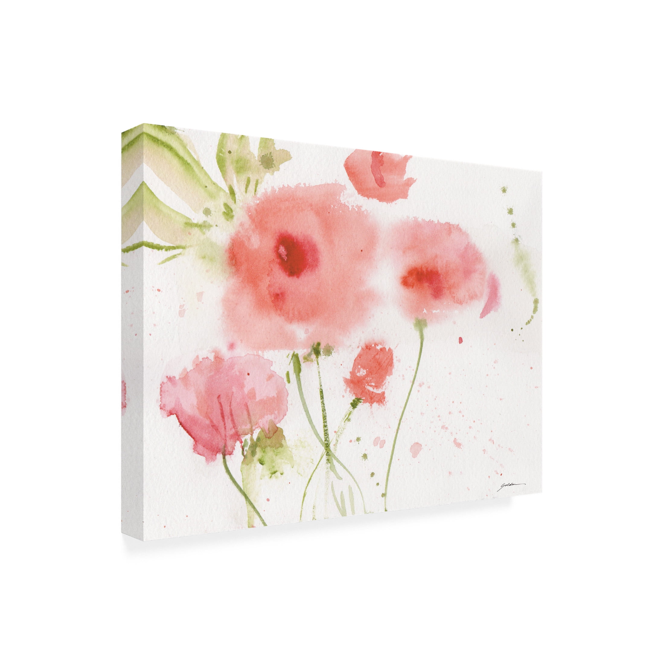 Canvas Wall Art - Sheila Golden 'Coral Quartet' Wall Art for Living Room, Bedroom, or Office Décor by Trademark Fine Art - 47 x 35 Inches