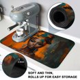 thumbnail image 4 of African Woman with Beauty Turban Dish Drying Mats for Kitchen Counter, Portrait Orange Gray Graffiti Absorbent Coffee Bar Mat with Non-slip Rubber Backed Quick Drying Dish Rack Pad 16"x24", 4 of 9