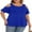 Royal Blue, variant on Cueply Plus Size Tops for Women Summer Short Sleeve Shirts Cold Shoulder Blouse Crewneck Tunic 1X-4X