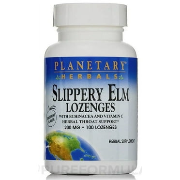 Slippery Elm Lozenges with Echinacea Tangerine Planetary Herbals - 100 Lozenge