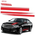 thumbnail image 2 of 5 Pcs Autocollants Universels Rouges pour Voiture, Jupe à Rayures Latérales, Capot de Toit en PVC pour Toutes les Voitures, 2 of 7