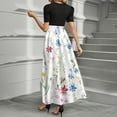 thumbnail image 4 of UoCefik Sexy Sundresses For Women Flowy Floral Print Elegant Dress Wrap Short Sleeve Ruffle Hem Boho Summer Long Maxi Dresses White M, 4 of 4