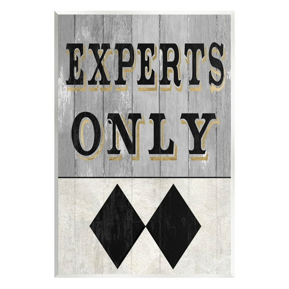 Stupell Industries Experts Only Ski Black Diamond Graphic Art Unframed Art Print Wall Art, Design by Livi Finn