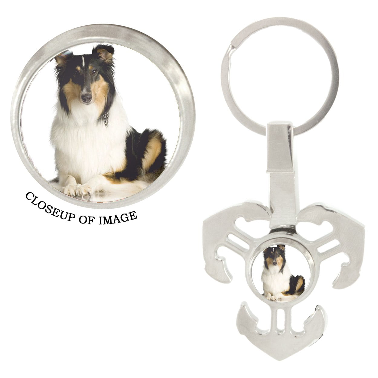 Rough Collie Dog Keyring Keyfob Lovely Image Fun Novelty Gift Present Idea