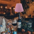 thumbnail image 4 of Kiven Wireless Bottle Lamp with Remote Control,Pink Rechargeable Wine Bottle Lights with Fabric Lampshade, Dimmable Ambient Lighting, Decorative Cordless Table Lamp for Restaurant Bar DZ0031, 4 of 6