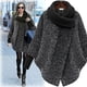 thumbnail image 2 of Abrigos de lana para mujer, cuello alto, manga larga, largo medio, chaquetas vintage, ropa de invierno de punto con retazos, abrigos de moda para mujer, 2 of 4