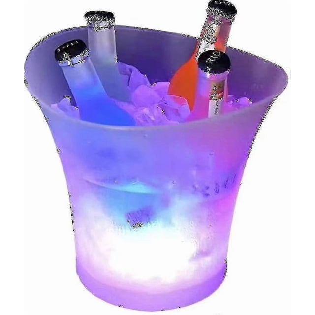 Led Ice Bucket, 5l Large Capacity Bottle Cooler - Champagne Cooler - Wine Cooler - Beverage Cooler - Cooler Led Waterproof With Color Change, For Part
