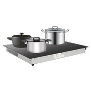 3 Burner Ceramic Cooktop, 2600W 110V 23 Inch Portable & Built-In Electric Stove, Touch Control Cooktop with Child Safety Lock, Timer & 9 Power Levels, No Plug Included