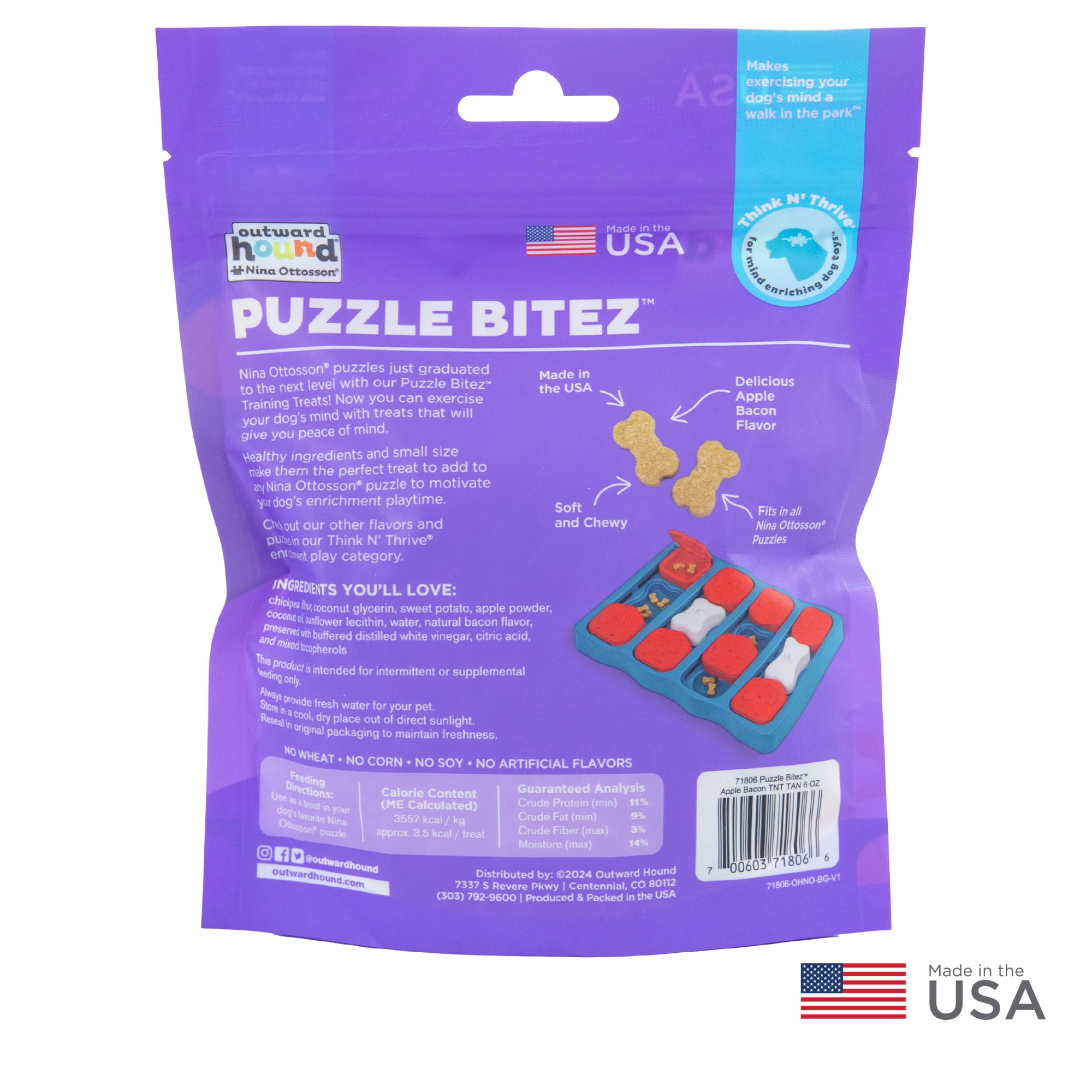 Outward Hound by Nina Ottosson Puzzle Bitez Training Treats for Dogs, Apple Bacon, 6oz