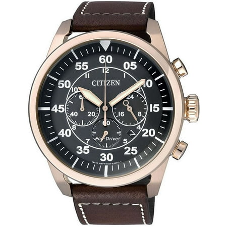 - Men's Eco-Drive CA4213-00E Brown Leather Eco-Drive Watch
