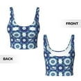 thumbnail image 6 of Rateoe Vintage Blue Print Womens' Sports Bras Scoop Neck Sports Vest- Padded U Back Seamless High Impact Support, 6 of 7
