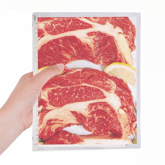 steak raw meat food texture notebook loose diary refillable journal statiry
