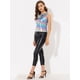 thumbnail image 2 of INSPIRE CHIC Día de San Patricio Camiseta Sin Mangas Con Cuello En U, Elástico, Ajustado, Brillante Y Metálico Brillante Para Mujer Sinfonía azul S, 2 of 5