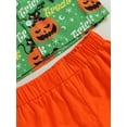 thumbnail image 6 of Toddler Boys Halloween Outfits Short Sleeve Pumpkin Print Tops Button Down Lapel Shirt + Shorts Thanksgiving Clothes Set, 6 of 7