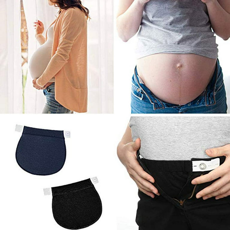 Worallymy Elastic Stretchy Maternity Belt Flexible Pants Belt Adjustable Pregnancy  Waistband Extender For Pregnant Women 