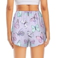 thumbnail image 2 of Lsque Purple Butterfly Printed Women's Running Shorts with Liner Pockets,Elastic Quick Dry Workout Athletic Gym Yoga Shorts,Womens High Waist Shorts-Medium, 2 of 9